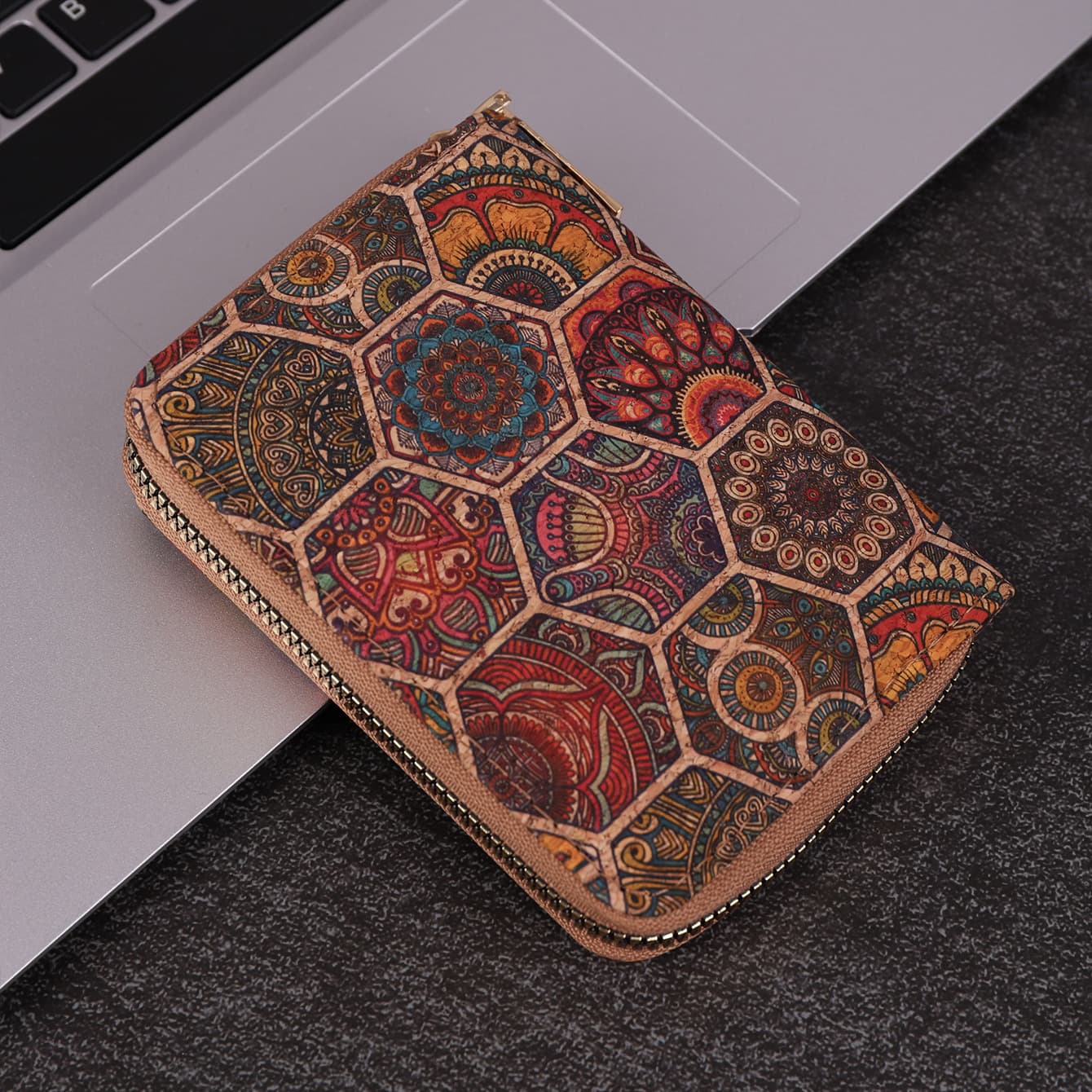 Monedero retro unisex con patrón rombo