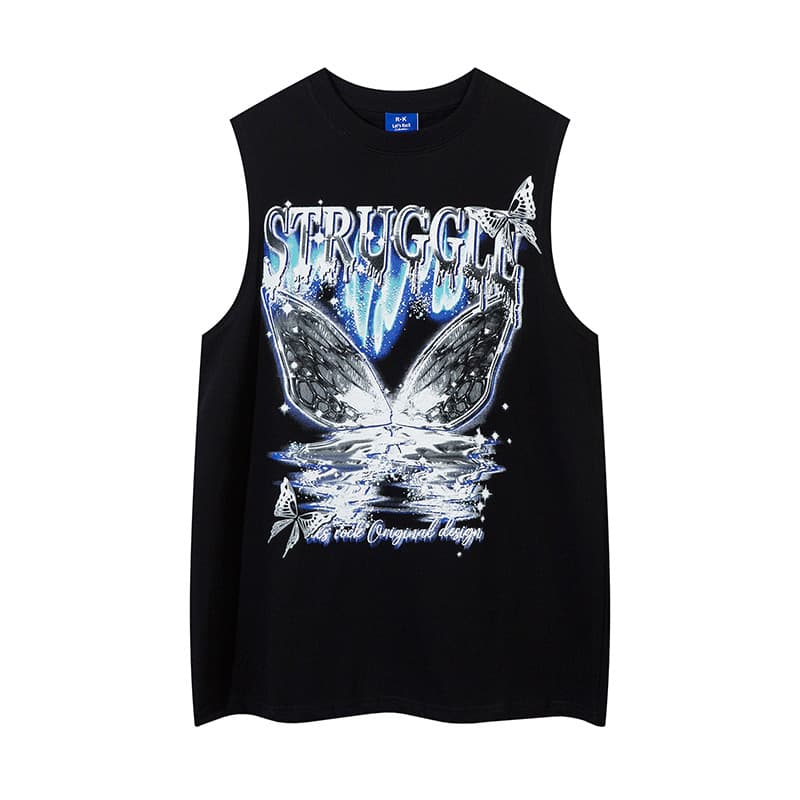 Camiseta para hombre con estampado de mariposa