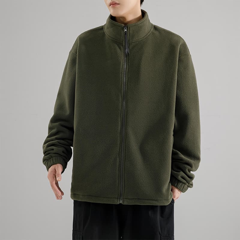 Suéter de polar con cuello parado para hombre invierno