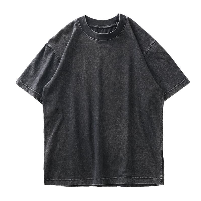 Camiseta de hombre algodón pesado desgastada manga corta