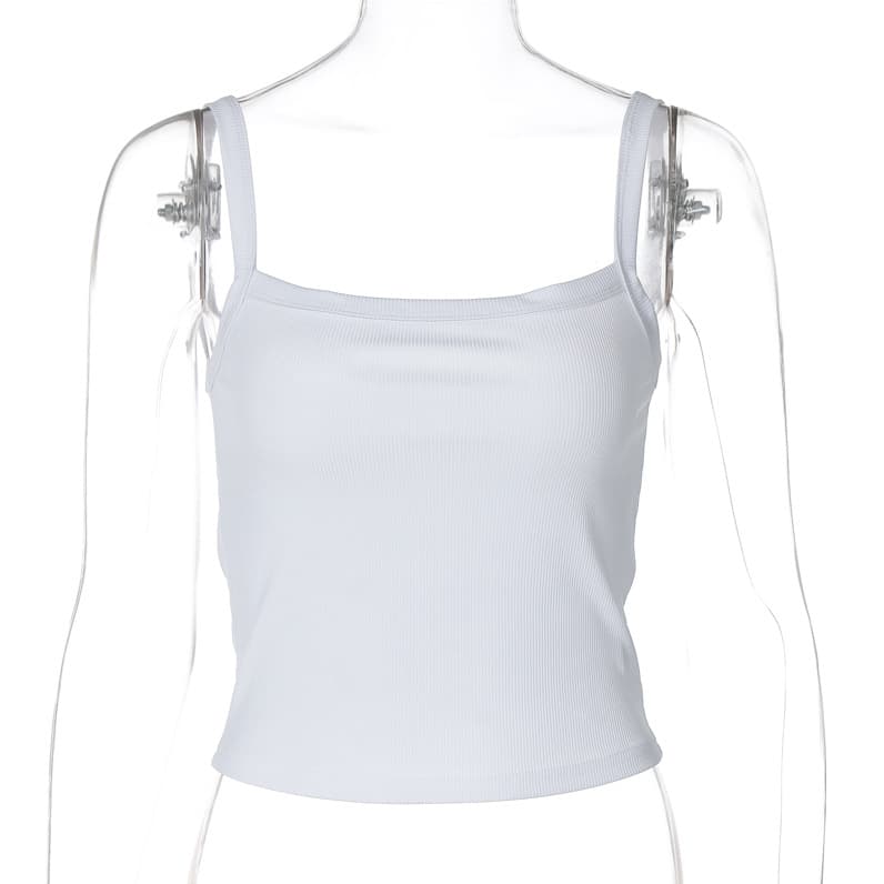 Camisola sin espalda ajustada de tela elástica