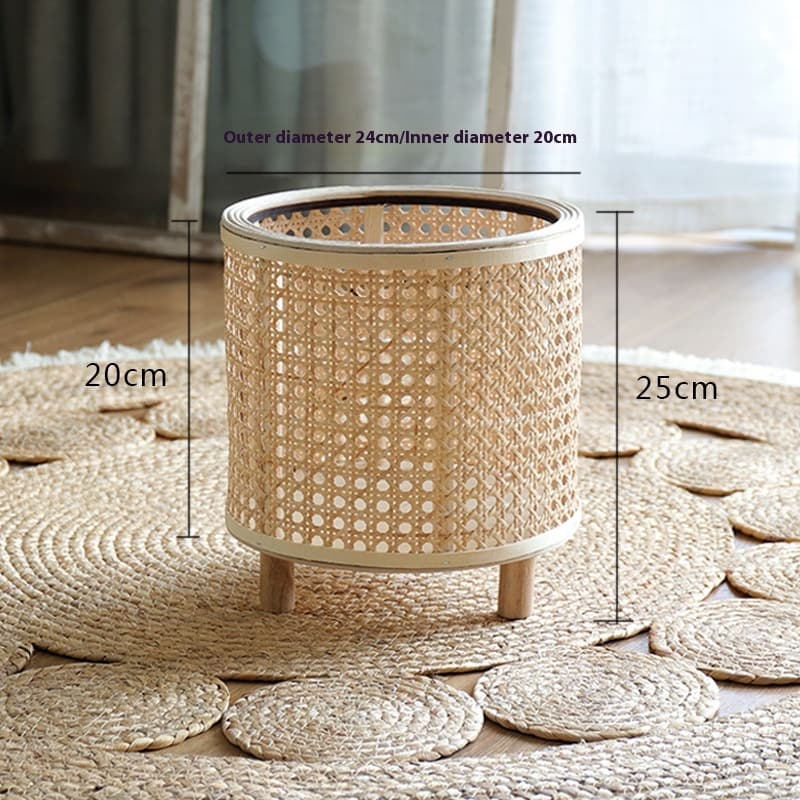 Maceta tejida de bambú para plantas, decoración rústica
