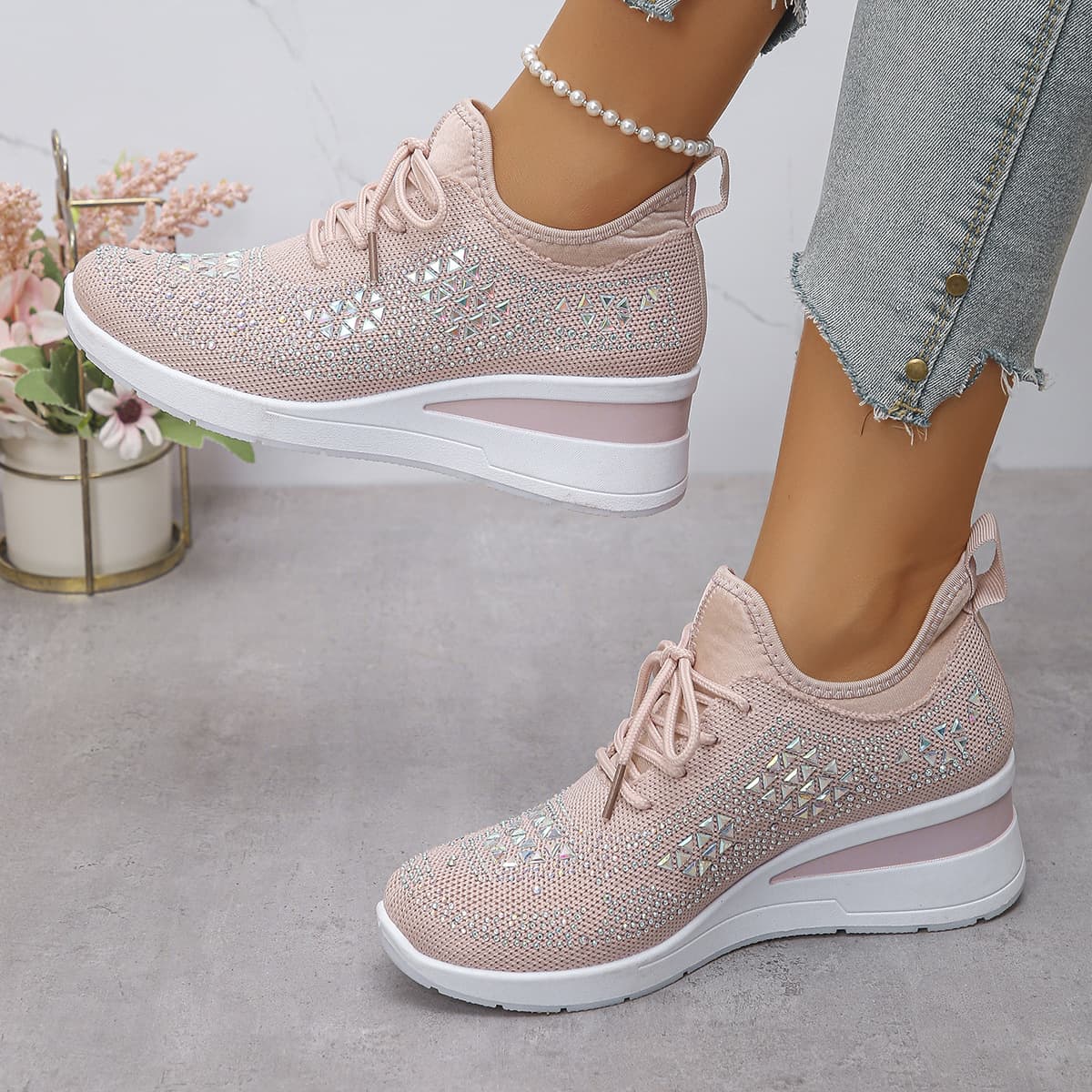 Zapatos casuales transpirables con aumento de altura