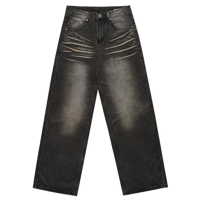 Jeans retro lavado de pierna ancha