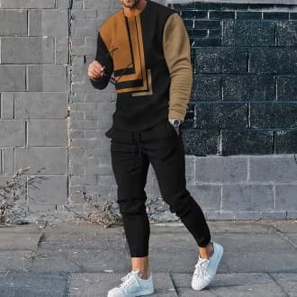 Traje étnico para hombre con pantalón y camisa de manga larga