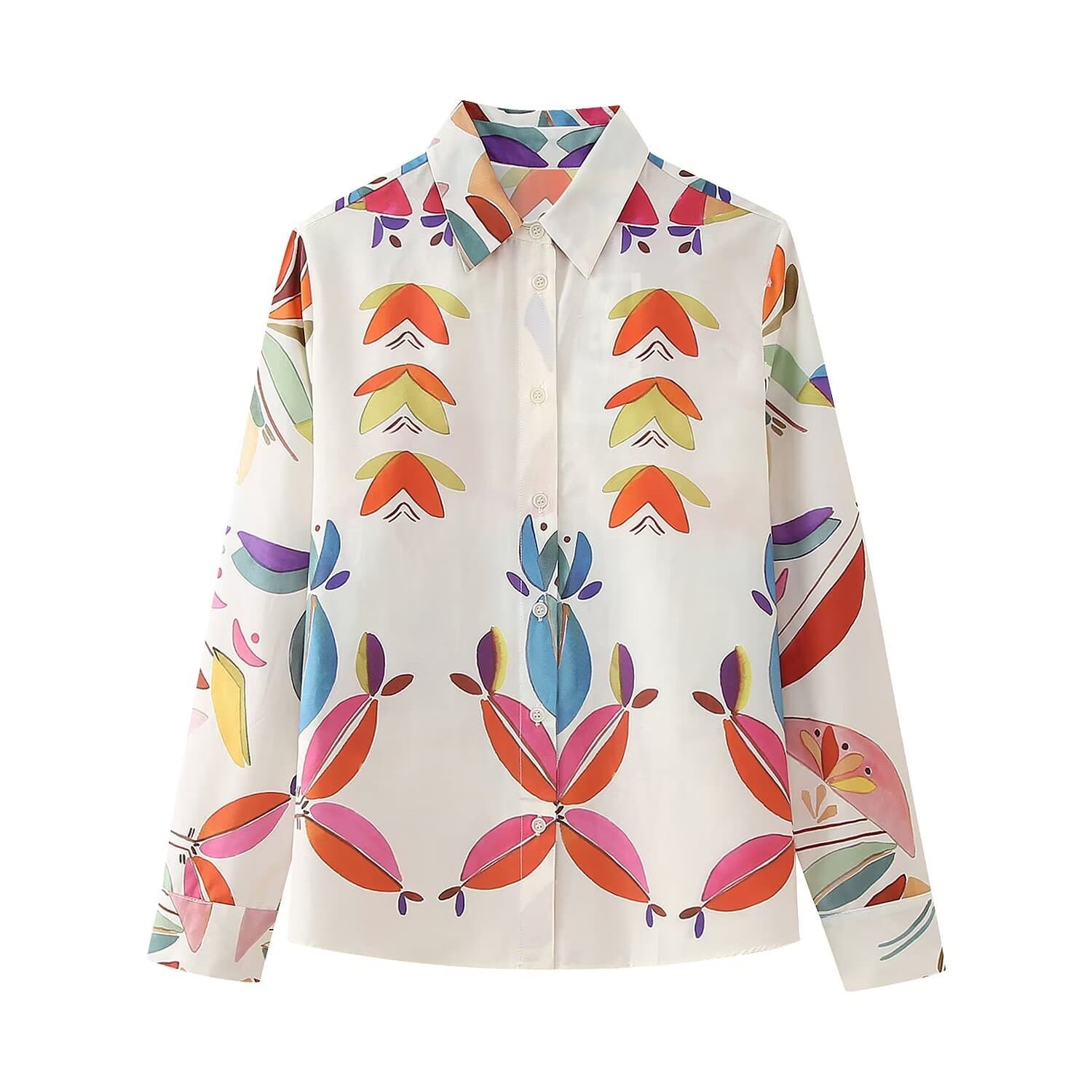 Camisa estampada y pantalón casual para mujeres