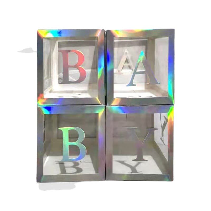 Caja de regalo con globos para fiesta