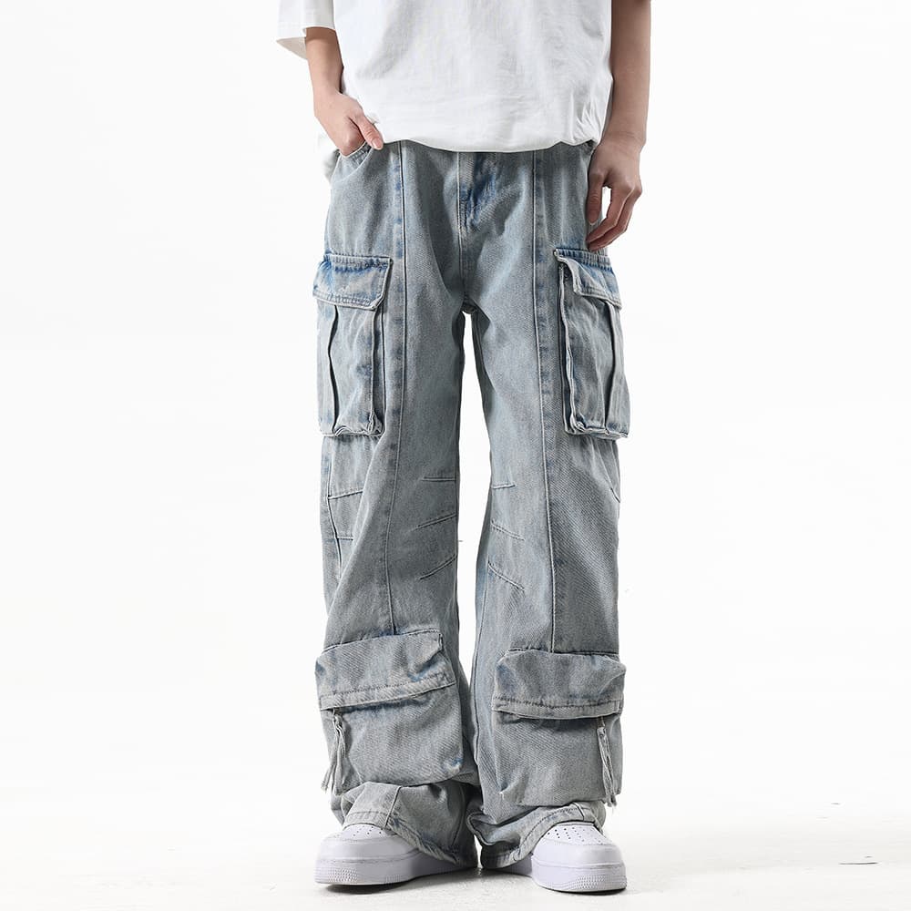 Pantalón vaquero con múltiples bolsillos para trabajo