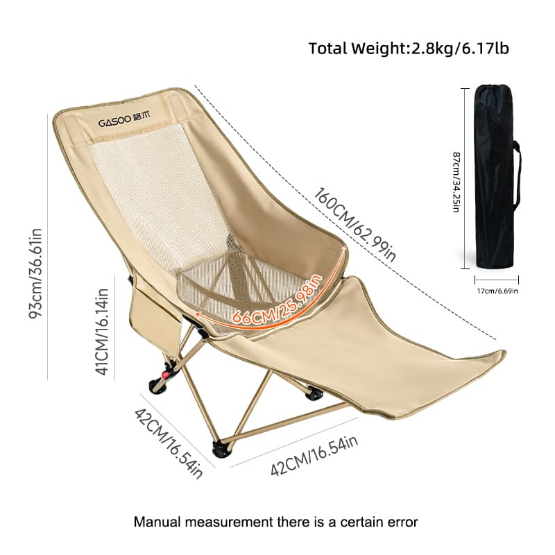 Silla reclinable camping 4 posiciones con malla transpirable