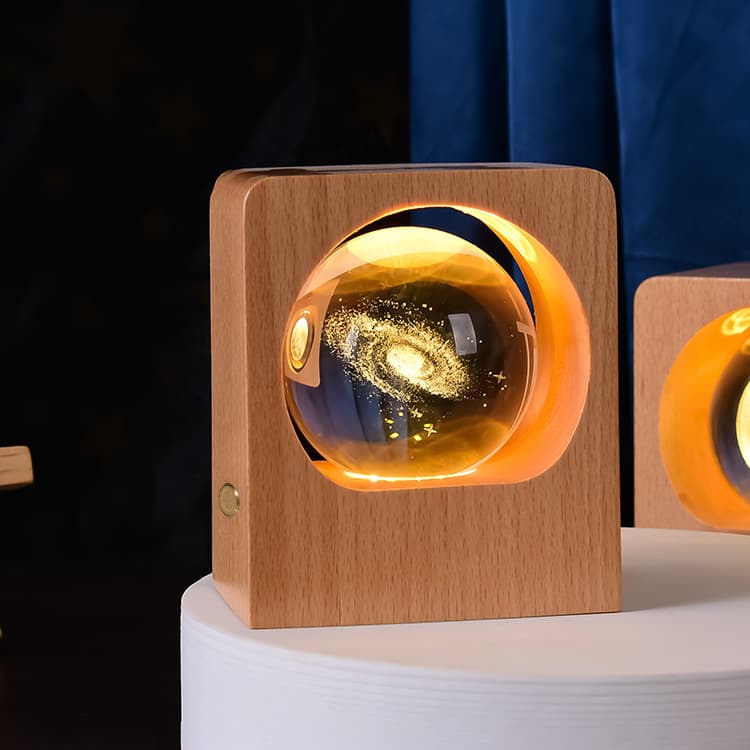 Lámpara nocturna de bola de cristal 3D con luz LED dimmable