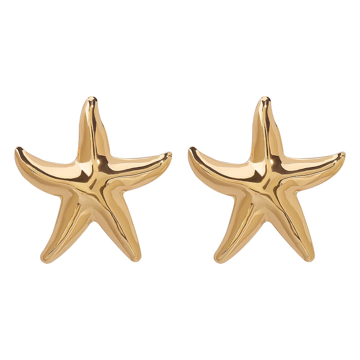 Pendientes de estrella de mar estilo nicho metal