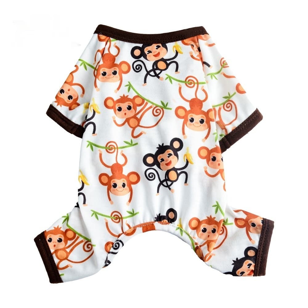 Ropa estampada colorida para mascotas de cuatro patas