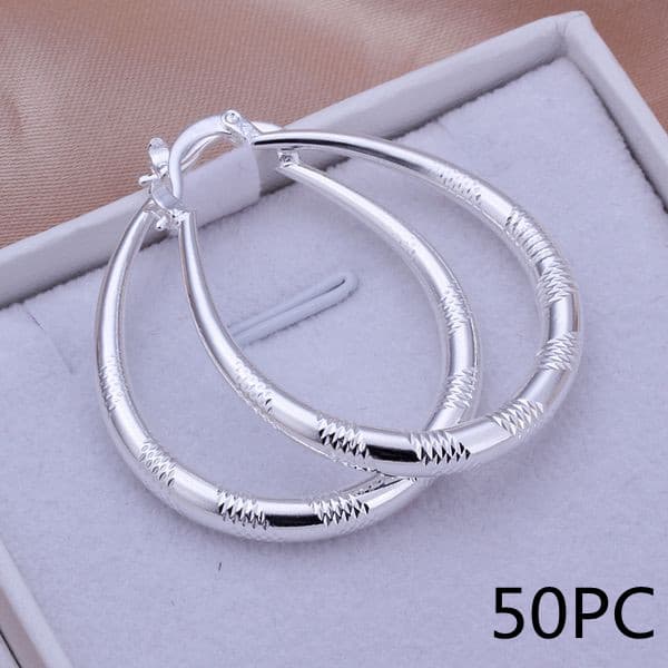 Aretes tipo aro europeos de plata creativo
