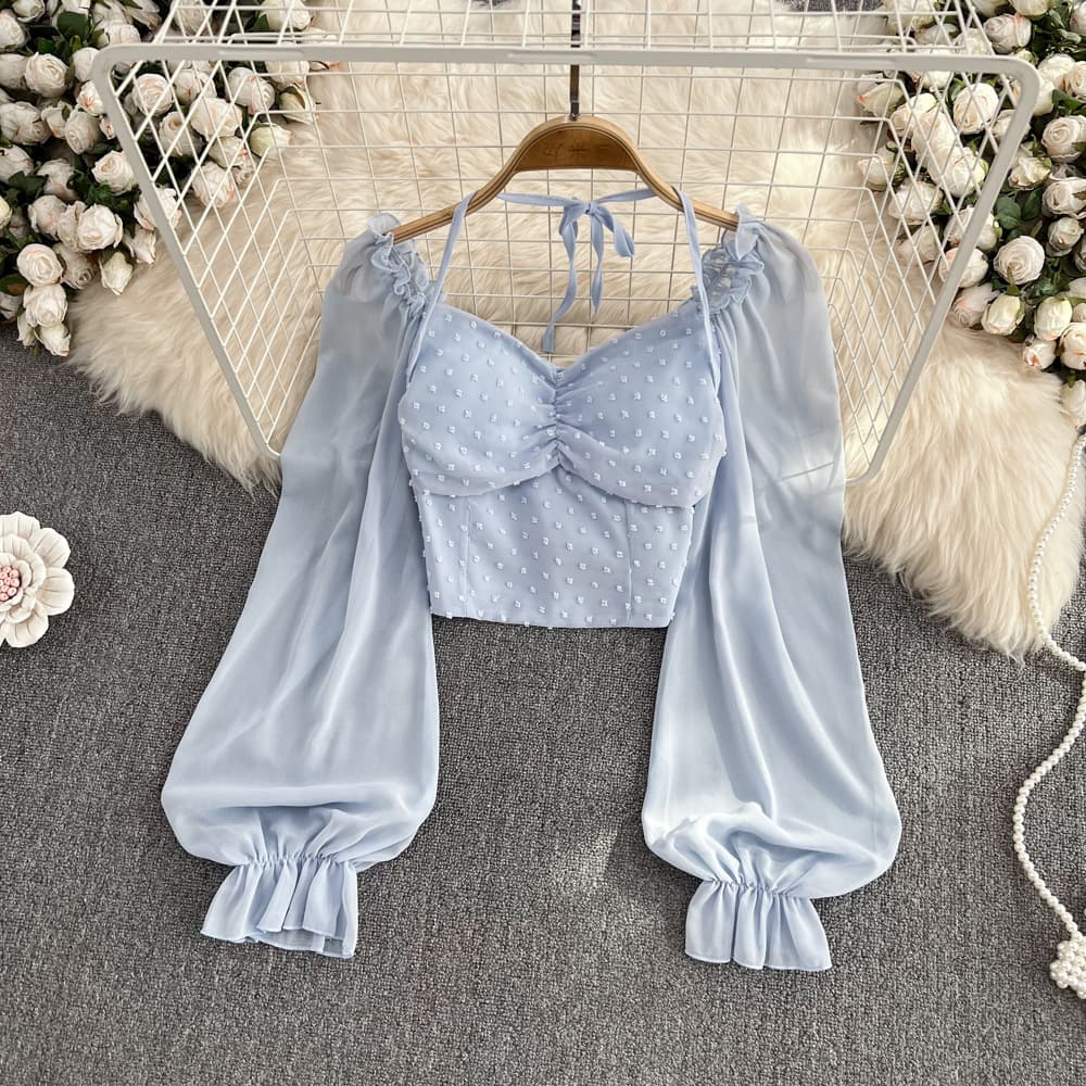 Top corto estilo western retro