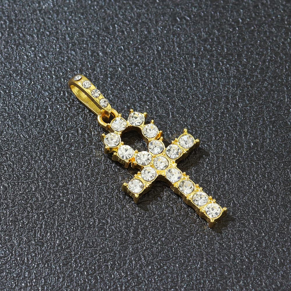 Collar colgante cruz diamante para hombres