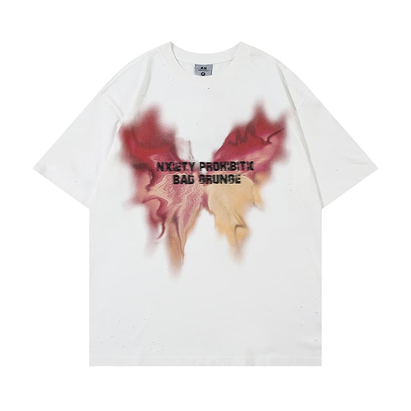 Camiseta de mangas cortas con estampado de mariposas