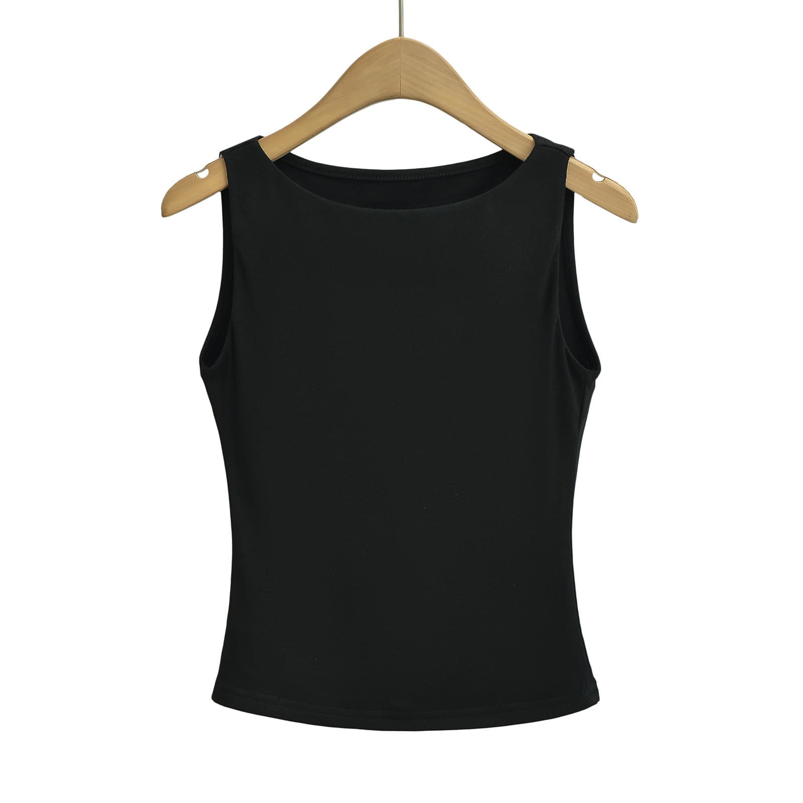 Chaleco sin mangas cuello descubierto, doble capa