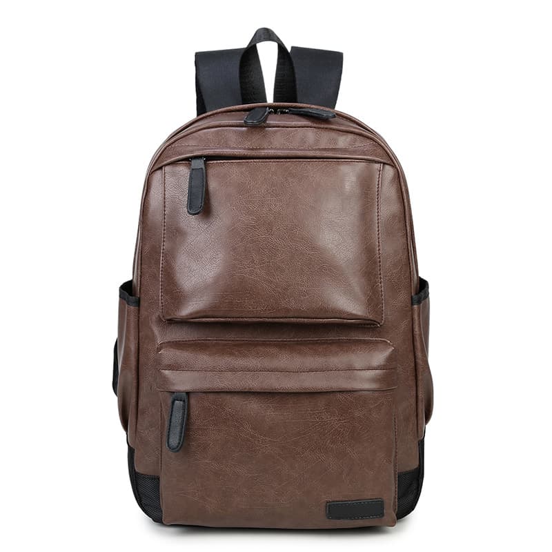 Mochila de viaje para hombre de cuero PU impermeable