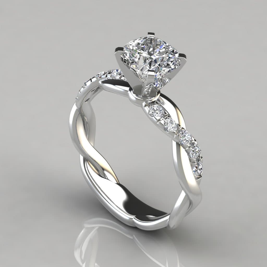 Anillo de compromiso bicolor corte princesa chapado