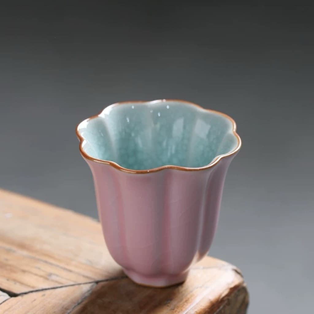 Taza maestra Ru de porcelana con efecto de grietas de hielo