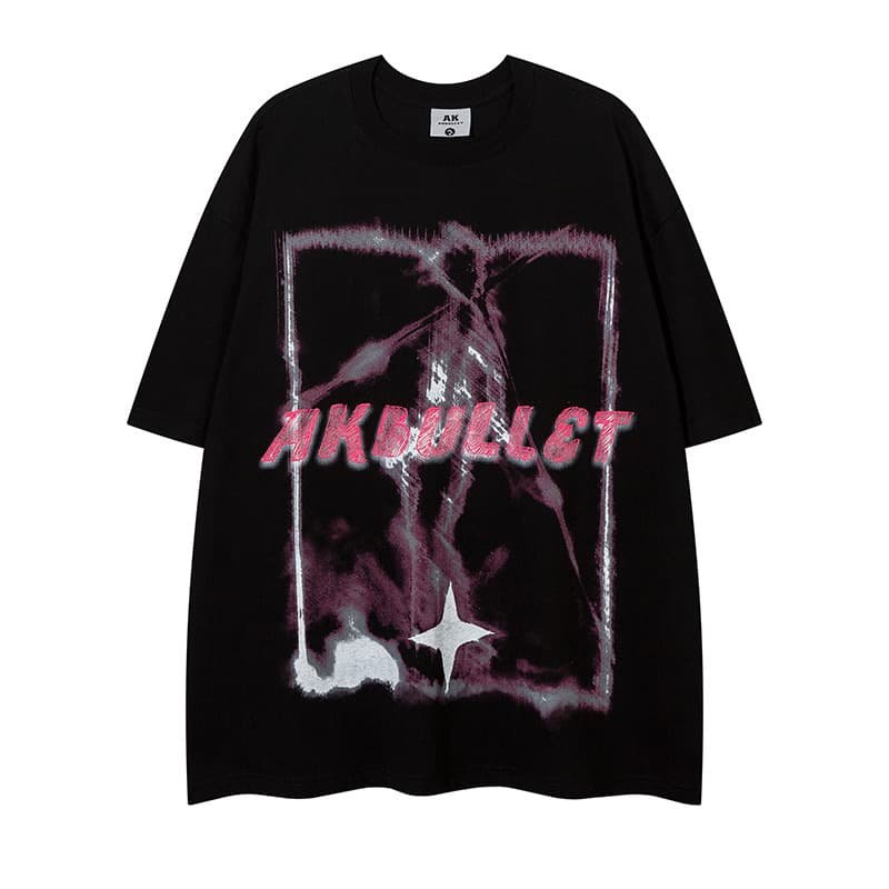 Camiseta hombre estampado abstracto algodón corta