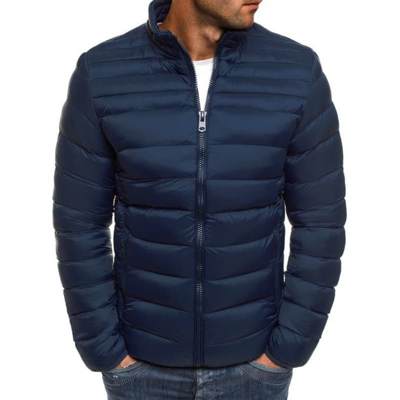 Abrigo de poliéster color sólido simple para hombre