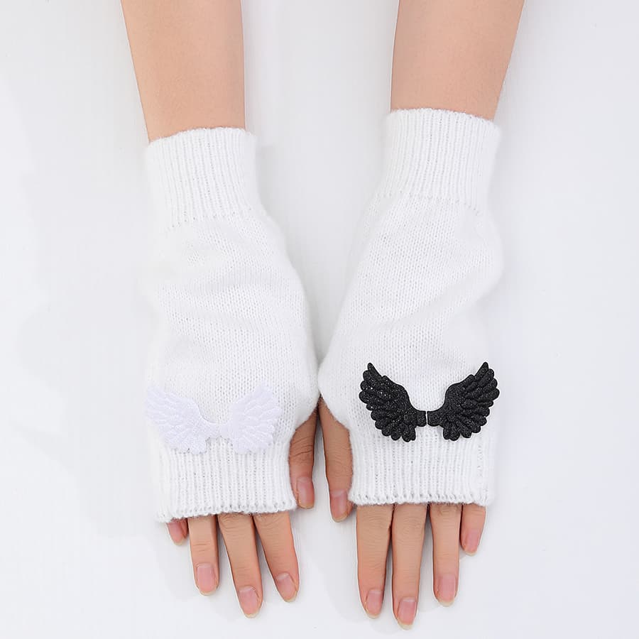 Guantes largos de punto estilo Y2K gótico