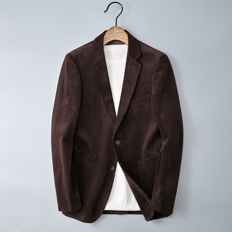 Saco de pana con rayas gruesas audaces estilo traje