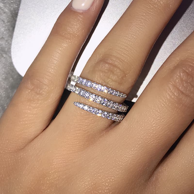 Anillo serpiente pavé micro con diamantes