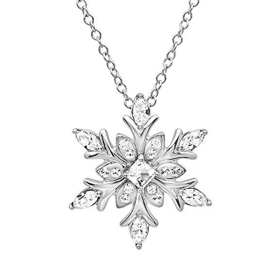 Collar de copo de nieve de circón para Navidad