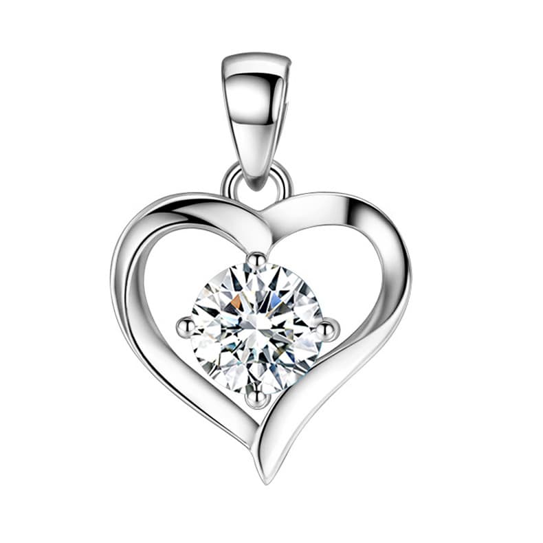Collar plata esterlina S999 colgante corazón