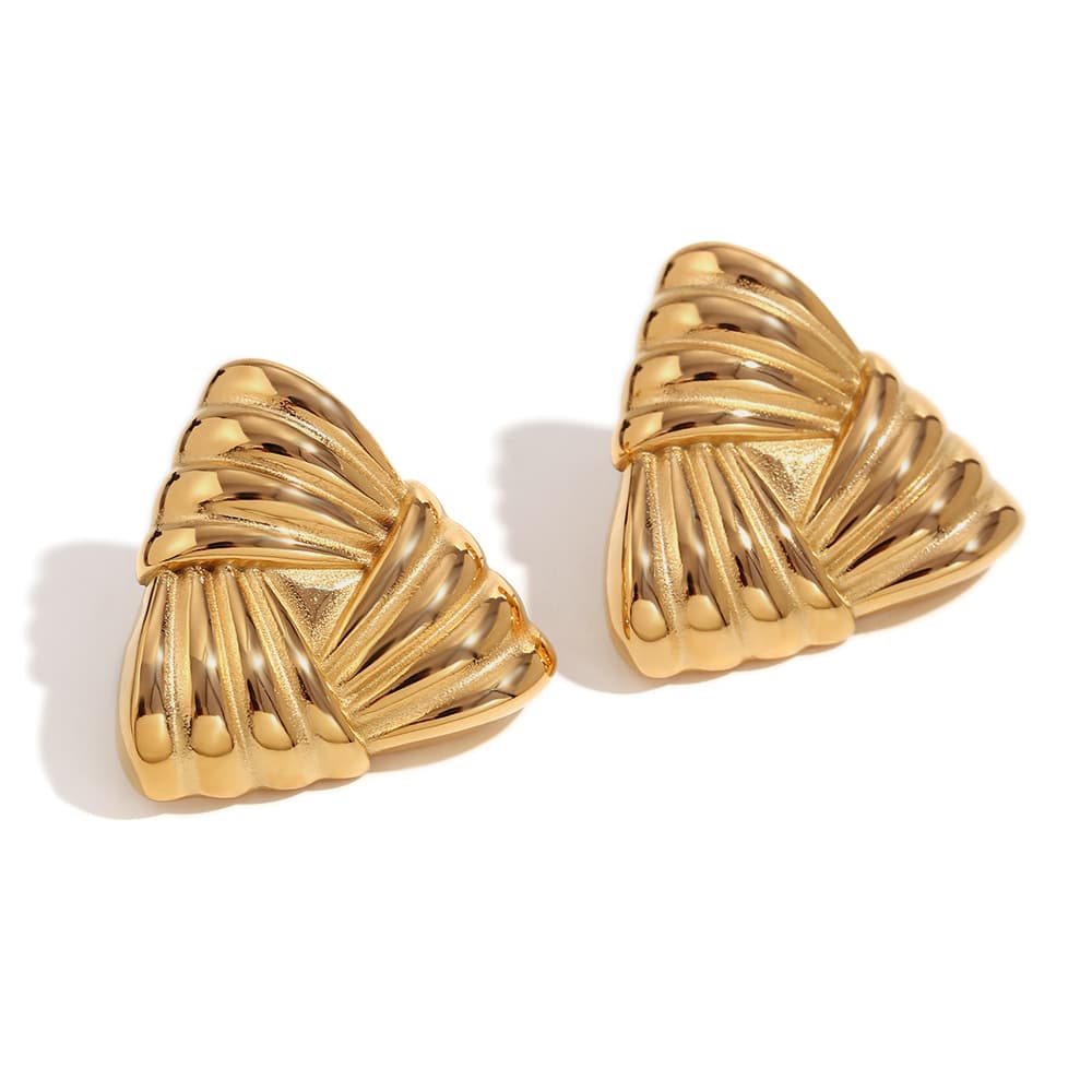 Aretes triangulares de estilo retro para mujer
