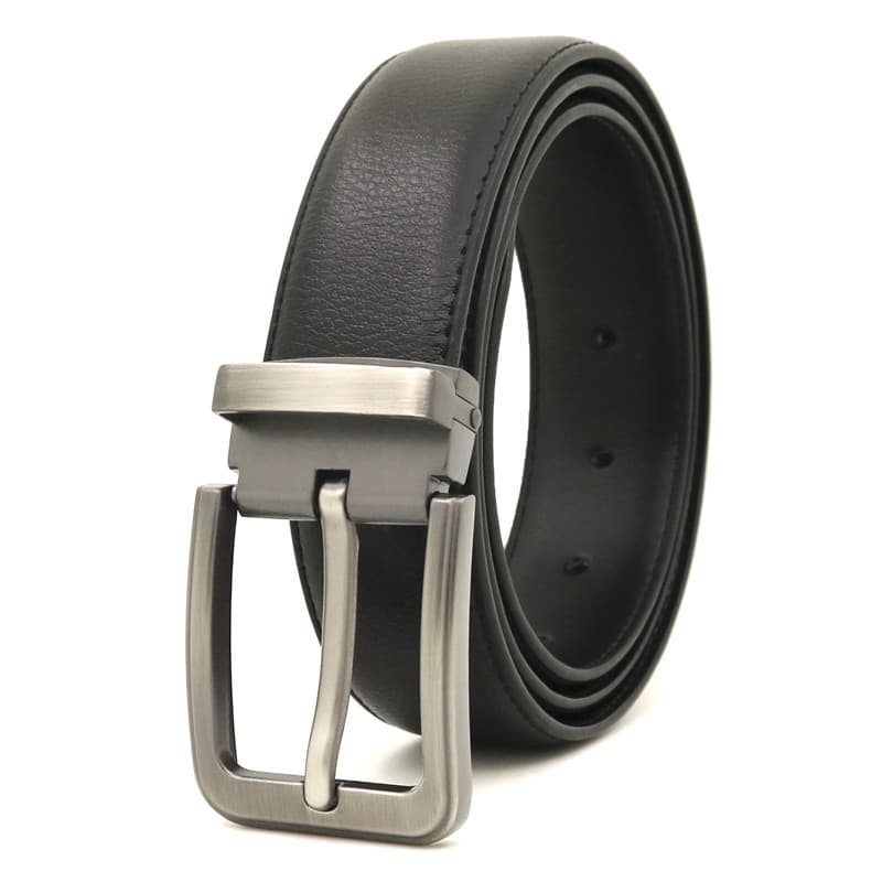 Cinturón de cuero casual para hombre con hebilla de perno