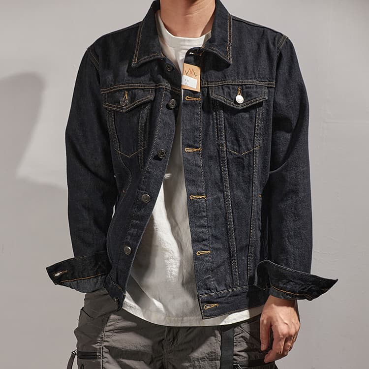 Chamarra denim clásica para hombre