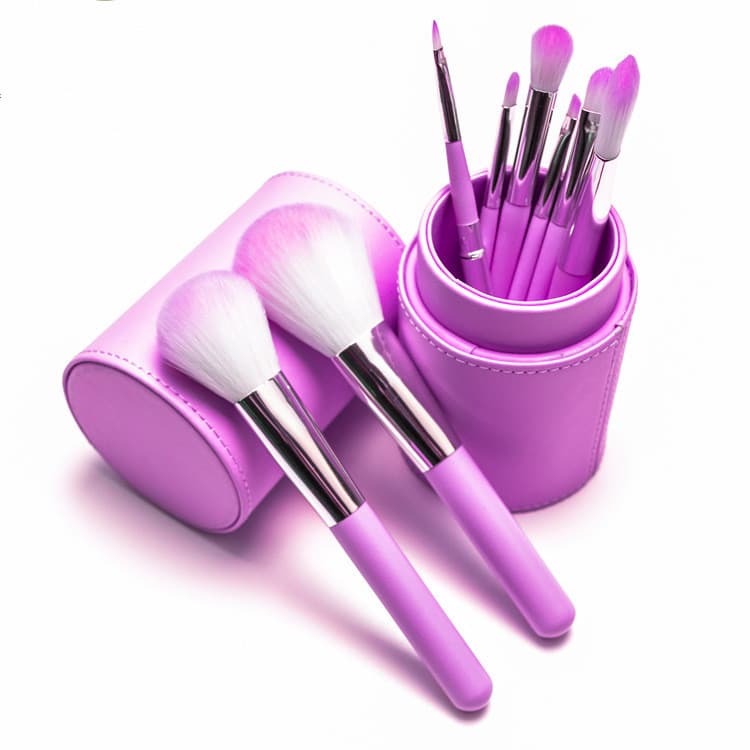 Juego de 8 brochas de maquillaje con mangos de madera