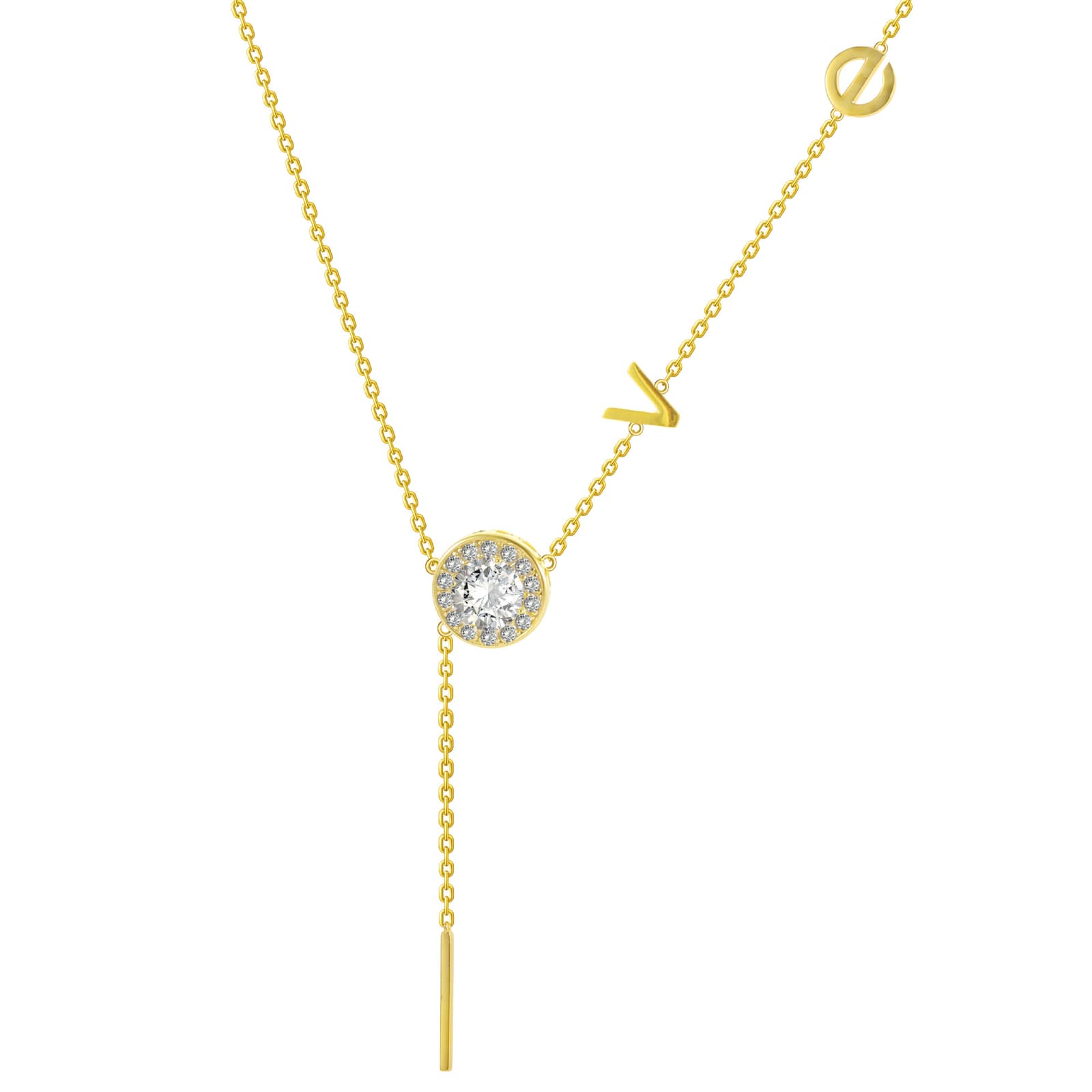 Collar LOVE con colgante plateado