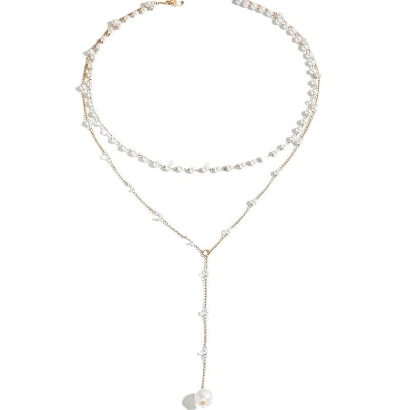 Collar de perlas de doble capa