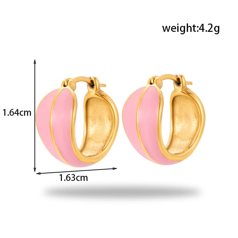 Aretes acero titanio con forma de corazón