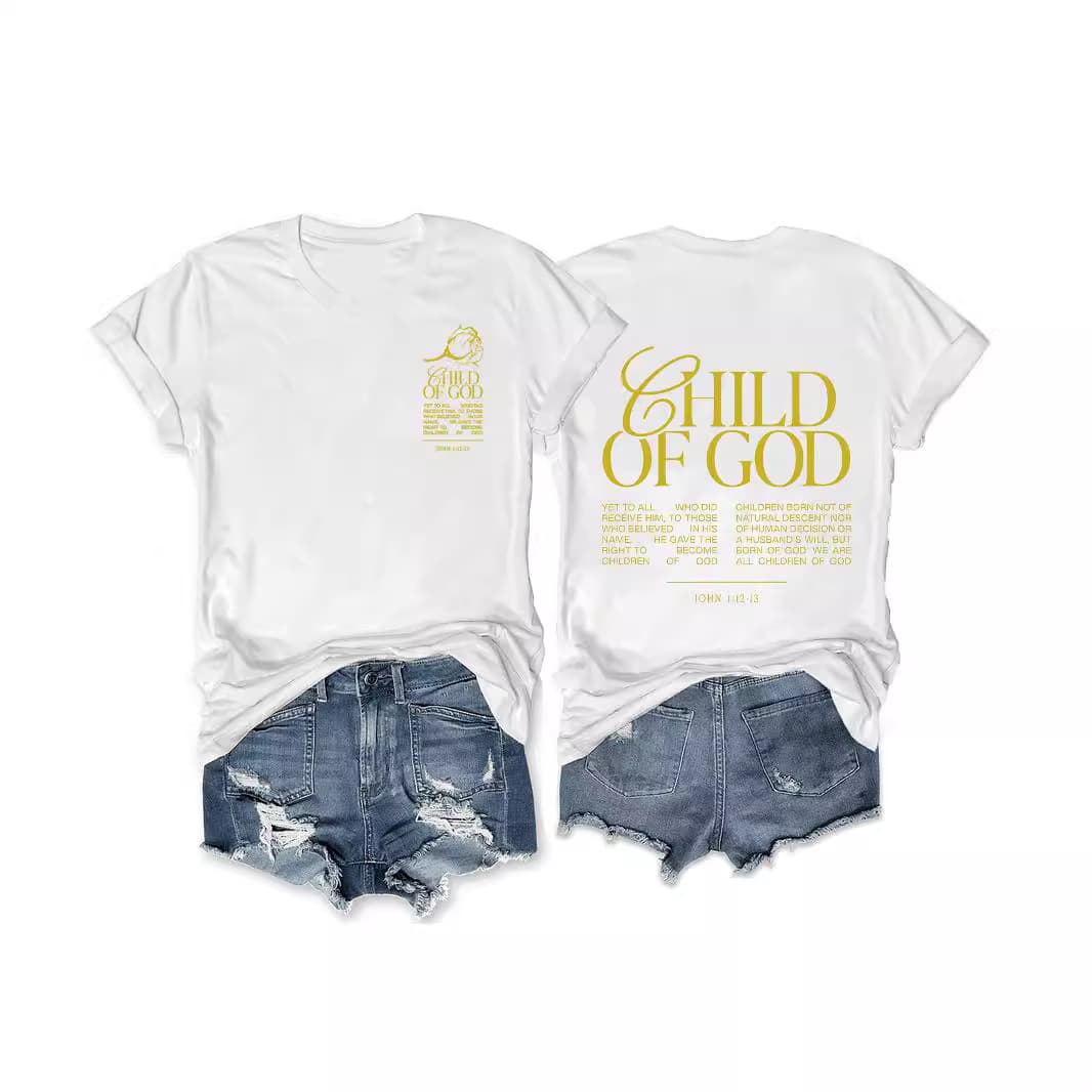 Camiseta de cuello redondo con letras manga corta para mujer