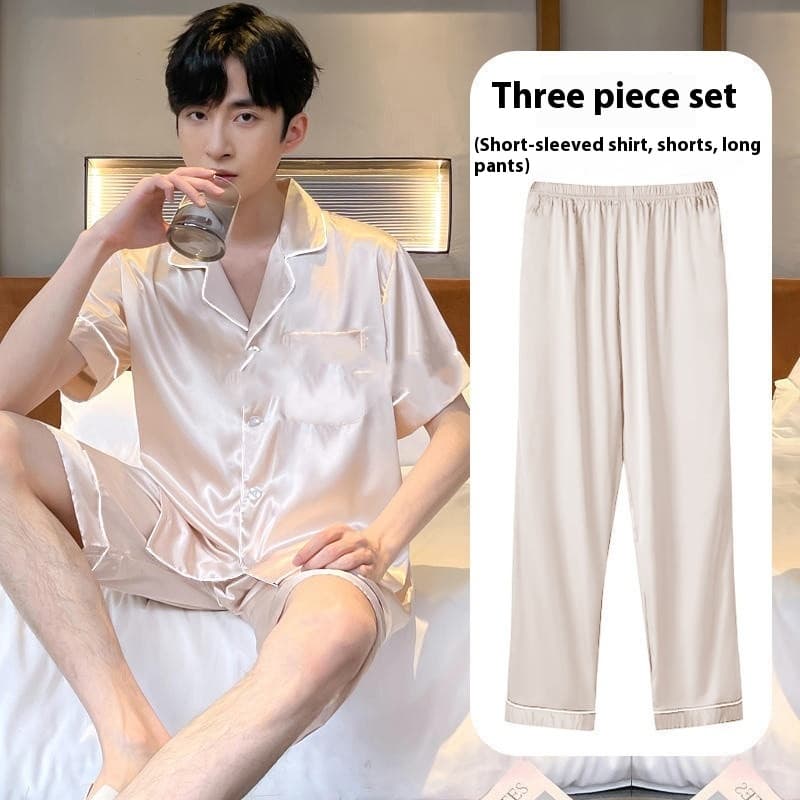 Conjunto de seda de hielo para hombre de tres piezas