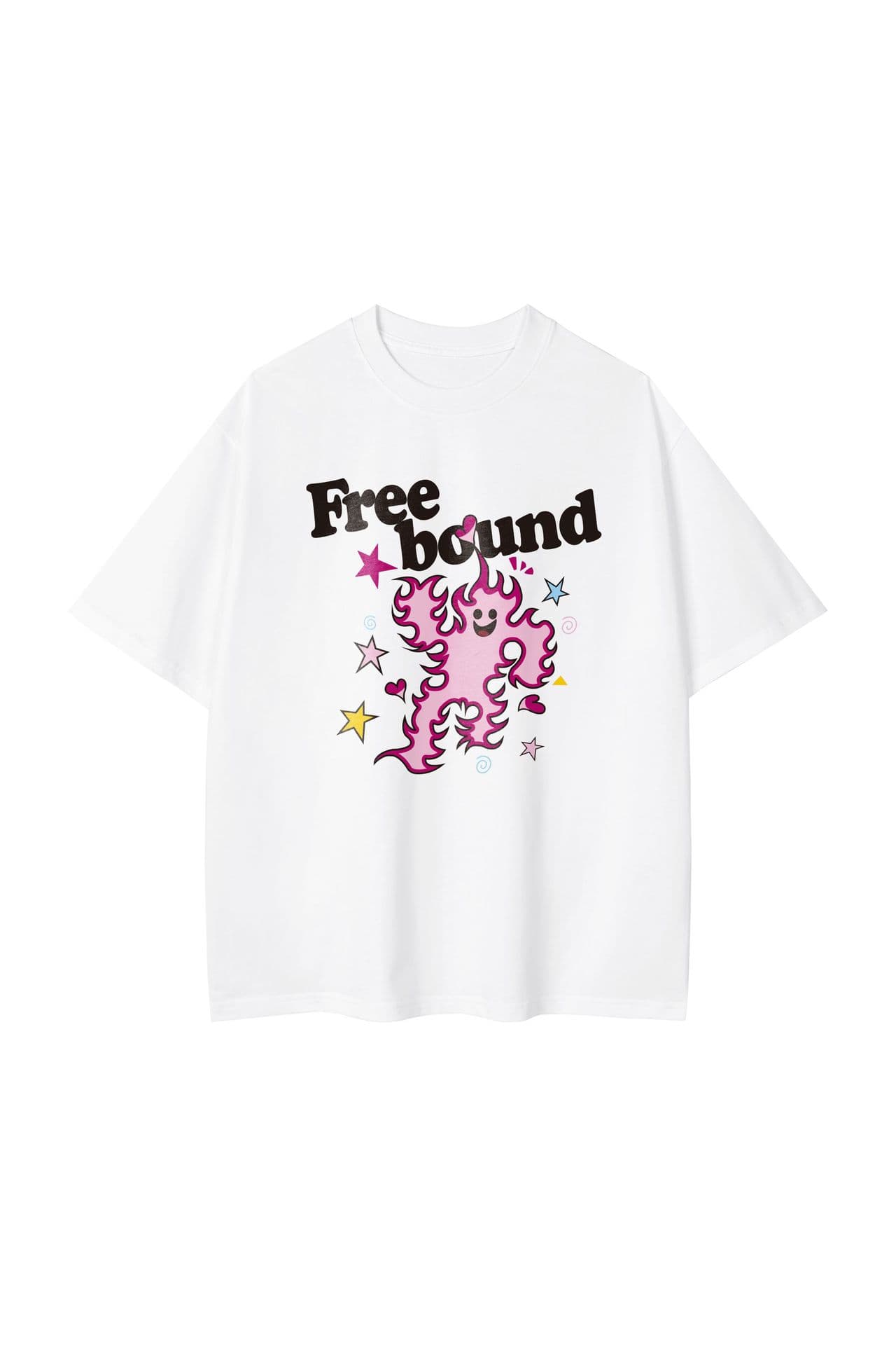Remera de algodón holgada con estampado de letras para hombre