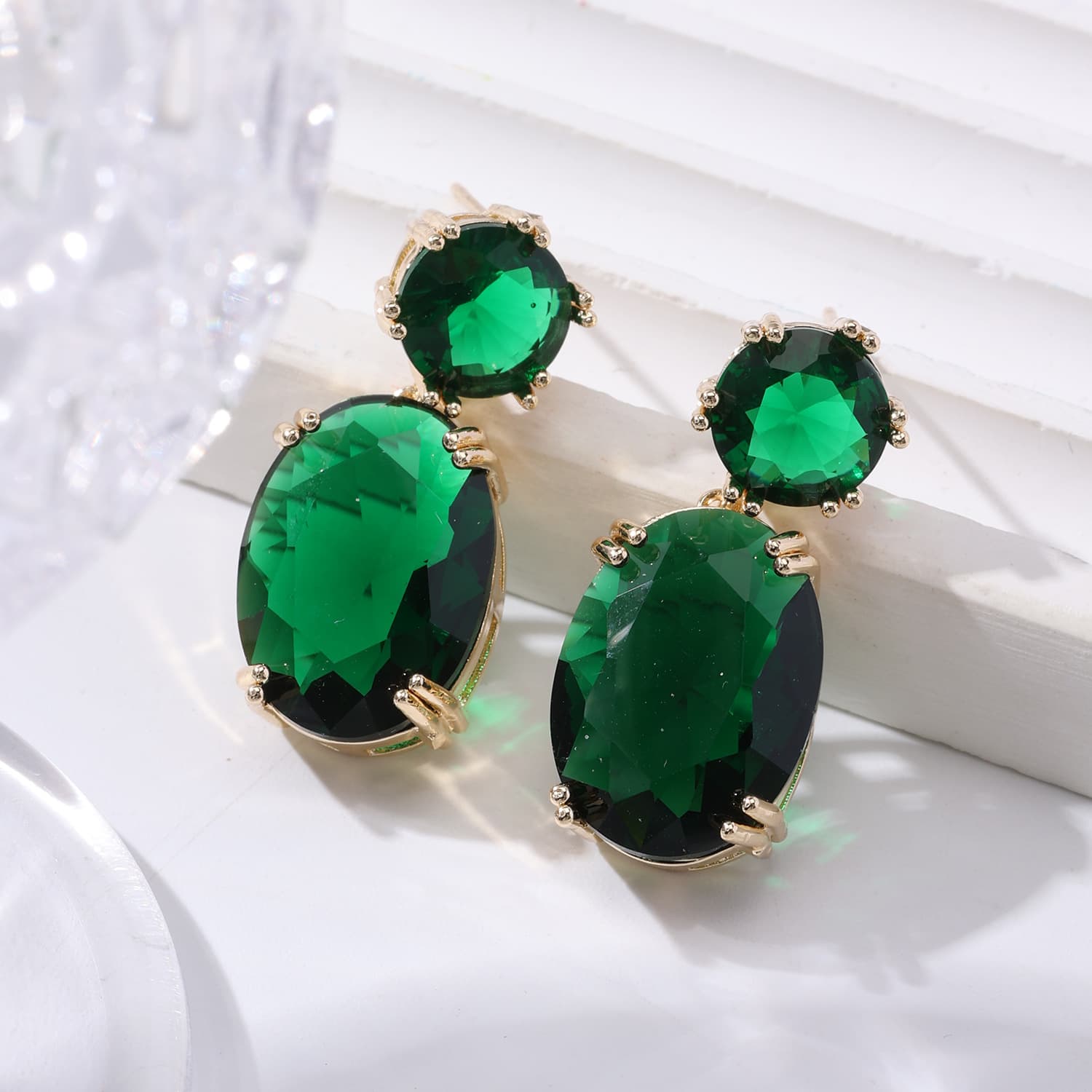 Aretes de gota con estrás, diseño creativo para mujeres