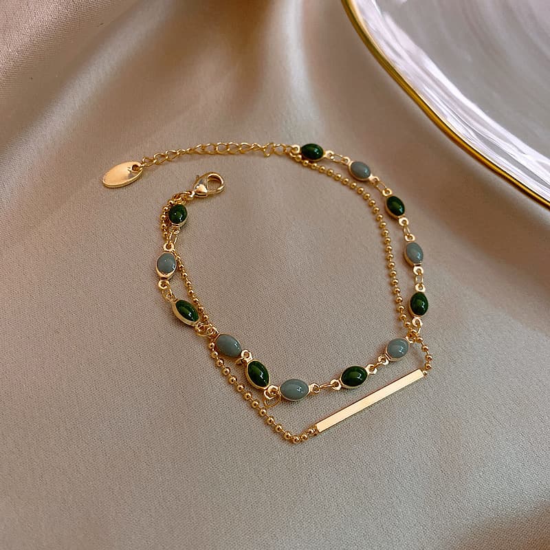 Pulsera dorada estilo retro de aleación