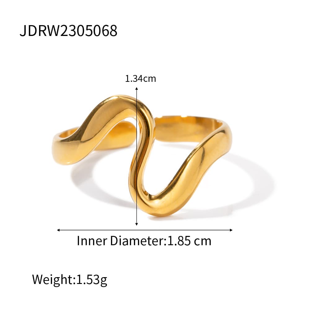 Anillo geométrico con curvas serpentinas