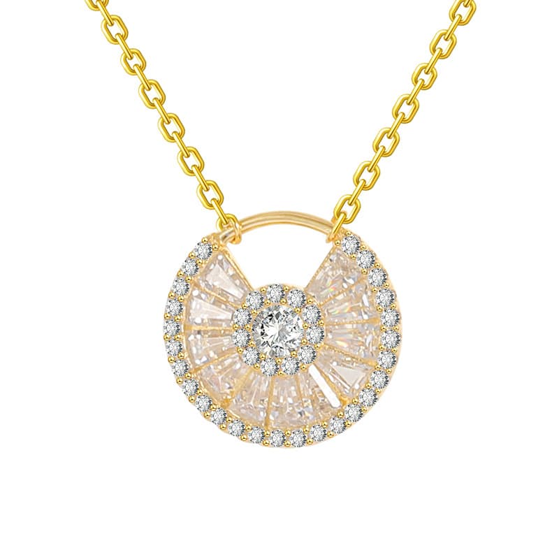 Collar circular de plata 925 con cadena entrecruzada