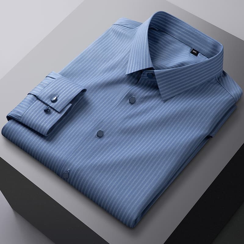 Camisa sin costura de viscosa para hombre manga larga