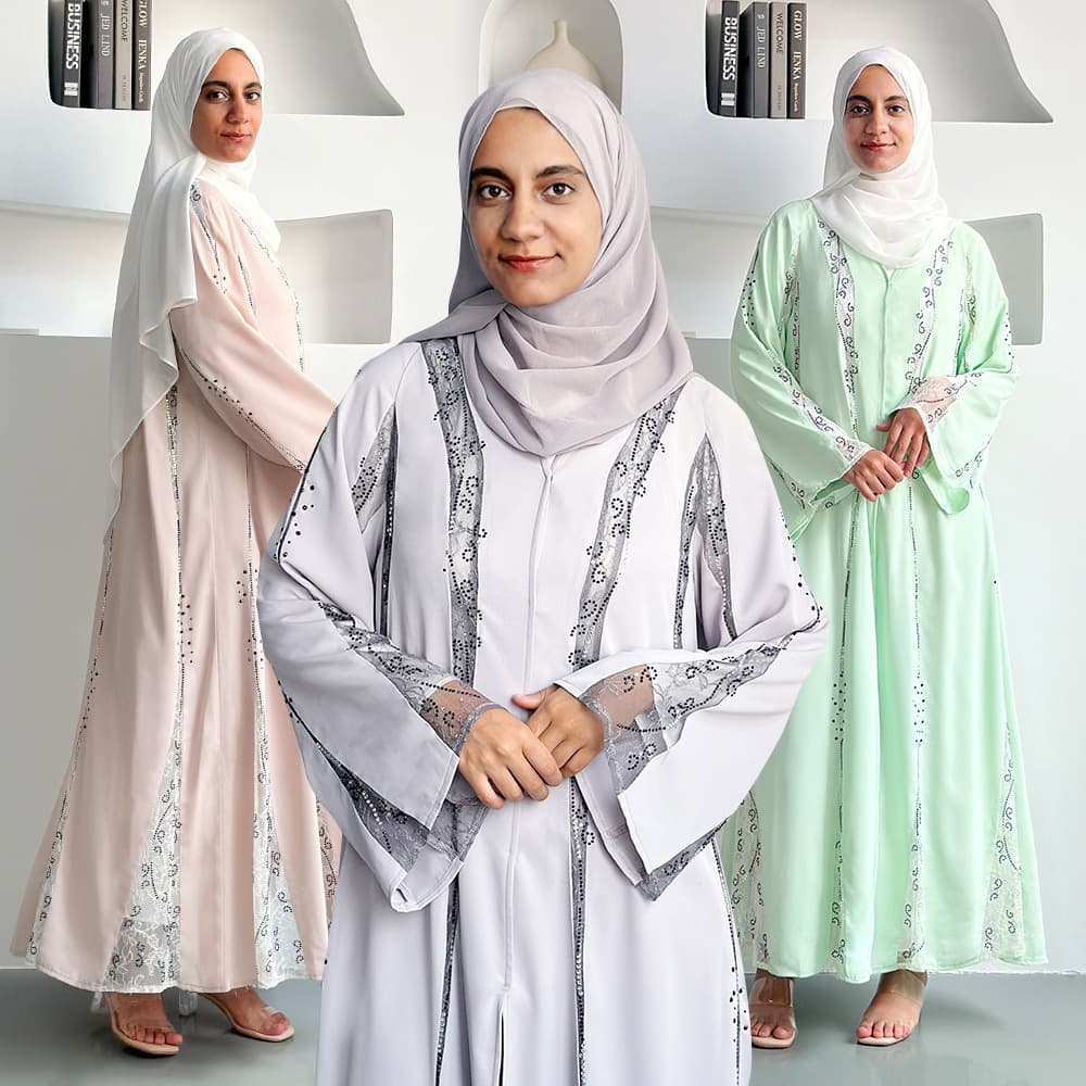 Vestido voile de manga larga para mujer