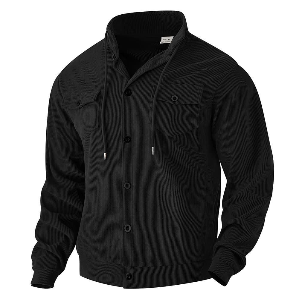 Chaqueta de otoño-invierno de pana con cuello vuelto