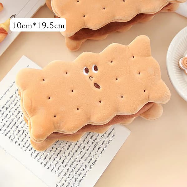 Estuche de peluche con diseño de galleta