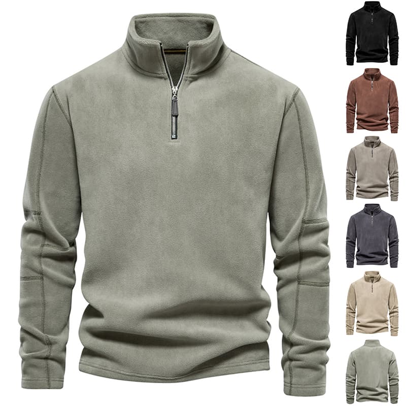 Sudadera con cremallera y cuello alto para hombre